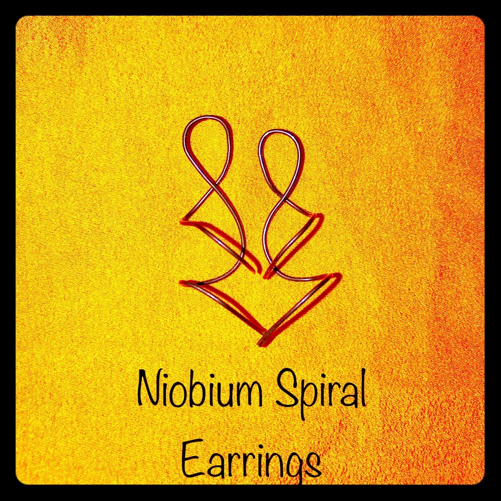 Purple Spiral Niobium Earrings